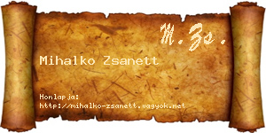 Mihalko Zsanett névjegykártya
