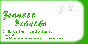 zsanett mihalko business card